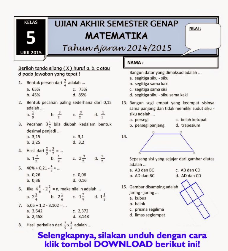 Menguasai Matematika Kelas 6 SD Semester 2: Panduan Lengkap Mengunduh Soal Latihan