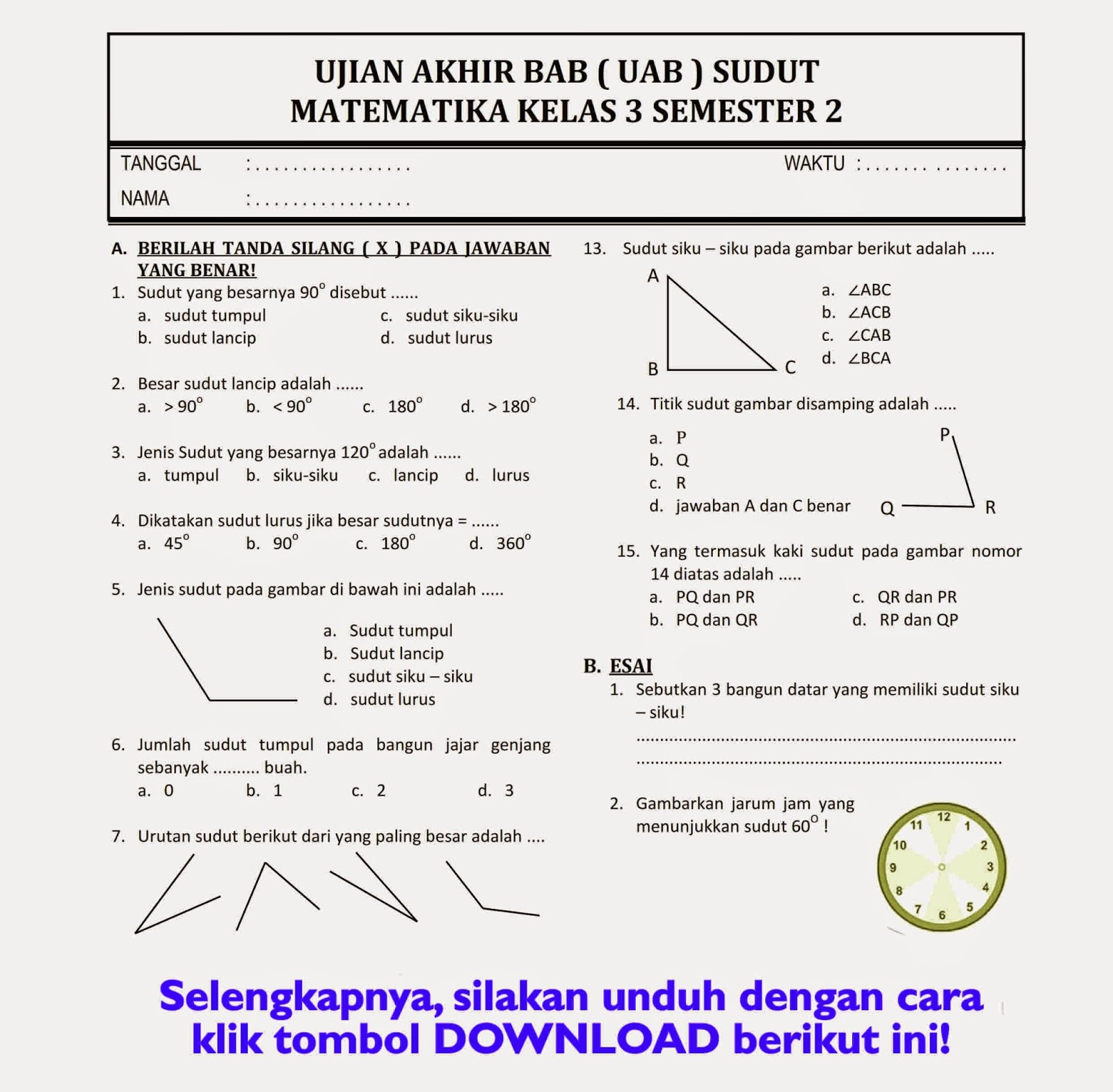 Siap Taklukkan Angka? Panduan Lengkap Mengunduh Soal Matematika SD Kelas 3 Semester 2
