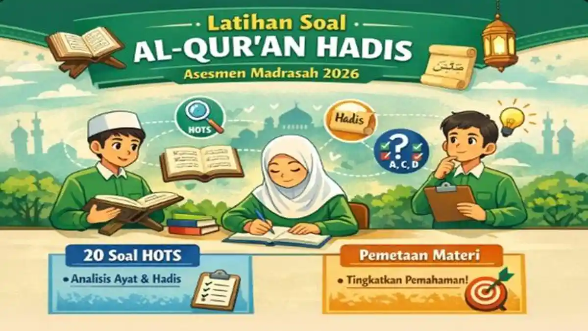 20 Soal Asesmen Madrasah Al Quran Hadis Kelas 12 MA 2026 Dilengkapi
