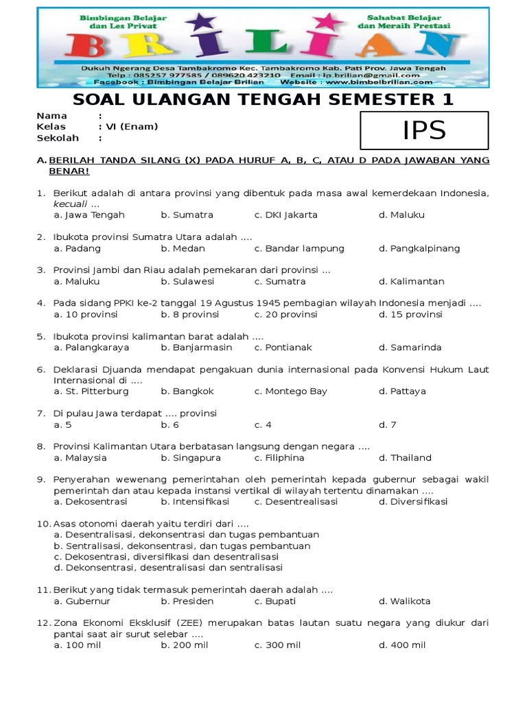 5 Contoh Soal IPS Kelas 4 5 6 yang Wajib Dikuasai Sebelum Ujian Akhir 2026
