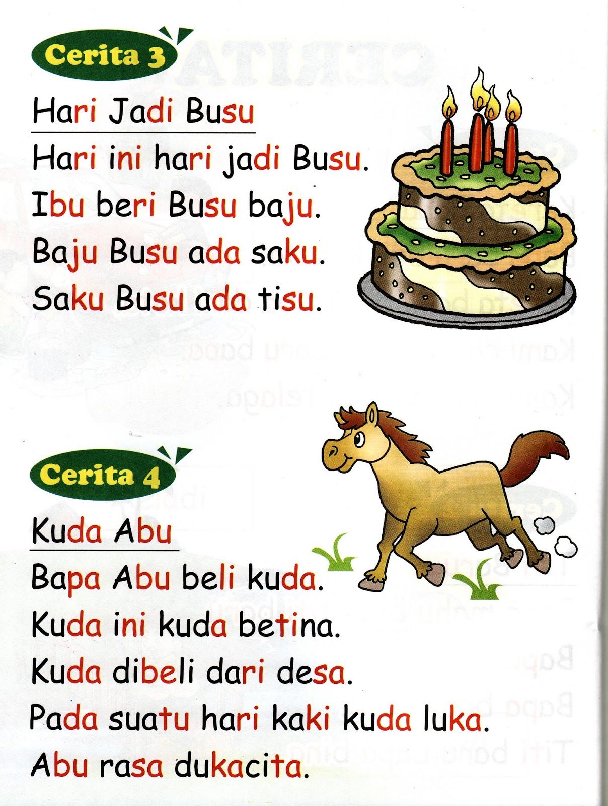 Cerita Teks Membaca Kelas 1 Sd Belajar Membaca Contoh Belajar