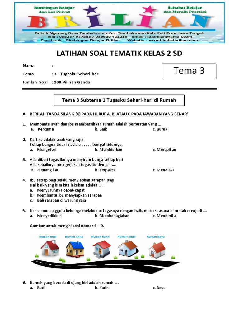 7 Latihan Soal Kelas 2 Tema 3 Semester 1 yang Wajib Dikuasai Sebelum Ulangan Harian