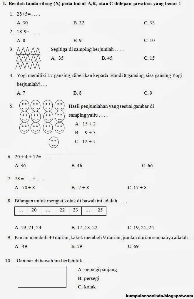 Contoh Soal Matematika Anak Sd Kelas 1 contoh soal dan pembahasan Contoh Soal Matematika Anak Sd Kelas 1 contoh soal dan pembahasan
