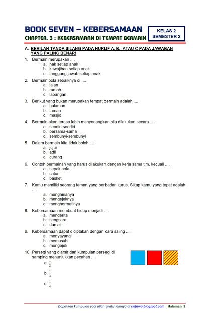 Akhirnya Terungkap 7 Latihan Soal Kelas 2 Tema 7 Subtema 3 Pembelajaran 3 yang Sering Muncul