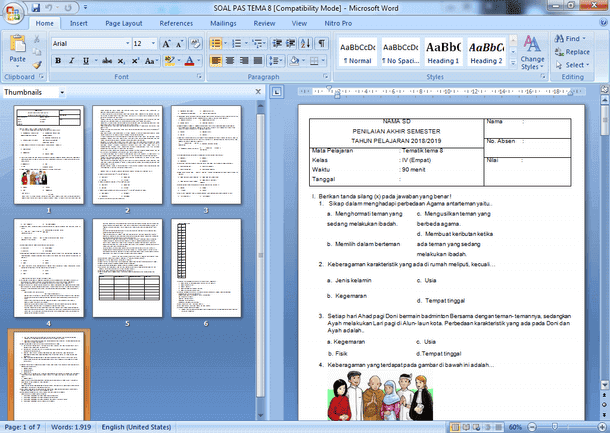 Download Word Soal Kelas 4 Semester 2 Kurikulum 2013 Gratis, Wajib Diketahui Sekarang!
