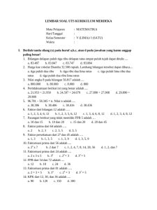 Jangan Salah Pilih Latihan, Ini Dia Contoh Soal Matematika UTS KTSP Kelas 5 Semester 1 2018 yang Wajib Dikuasai