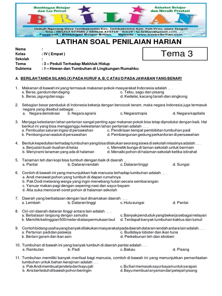 Terbukti 7 Cara Cepat Download Soal-Soal Tema 3 Kelas 4 SD Sebelum Ujian Dimulai