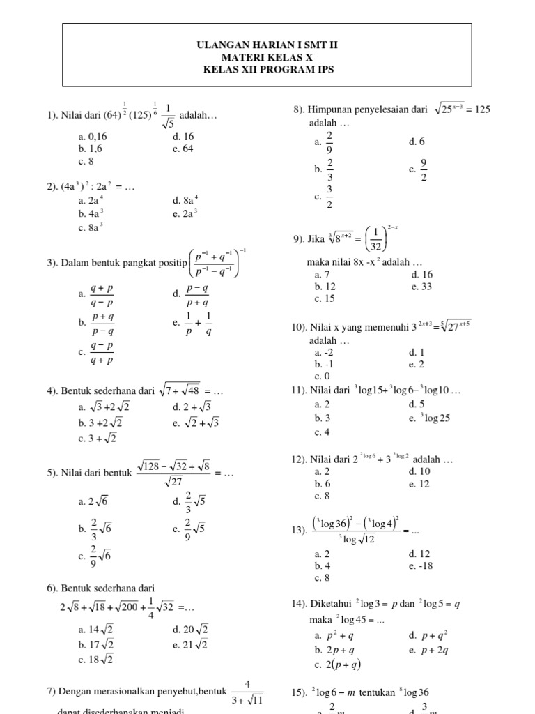 contoh soal matematika wajib kelas 10 semester 1 tentang mutlak