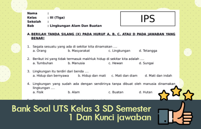 40 Soal PTS PKN Kelas 3 Semester 1 Gratis free download bank soal sd kelas 3 semester 1