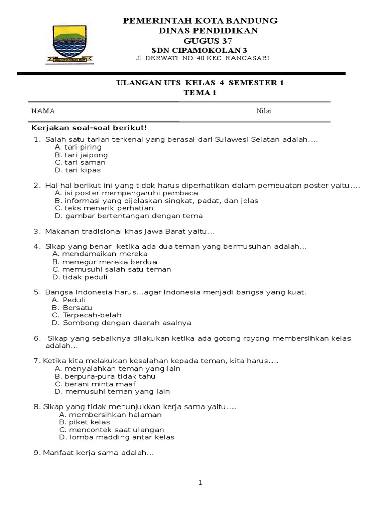 Terbukti! 7 Cara Cepat download soal uts tematik kelas 4 semester 1 Sebelum Libur Sekolah