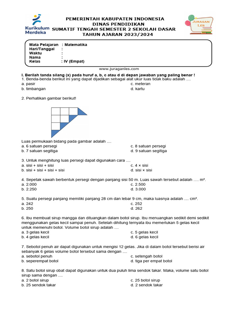 Ternyata LKBN ANTARA Bisa Jadi Tempat Download Soal UTS Semester 2 Kelas 4 Matematika