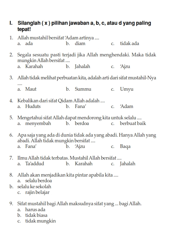 Persiapan Juara! Ini Kumpulan Latihan Soal UTS Agama Islam Kelas 3 SD Semester 1 Terbaru
