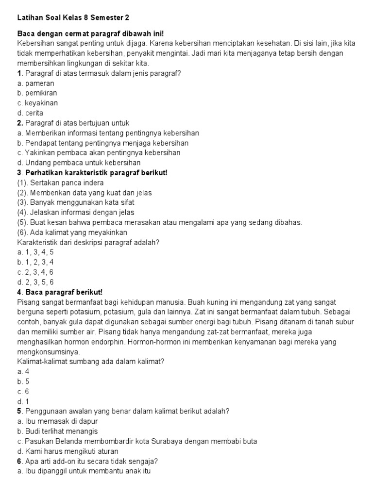Rahasia Lulus Nilai Sempurna Lewat Latihan Soal UAS Bahasa Indonesia Kelas 8 Semester 2