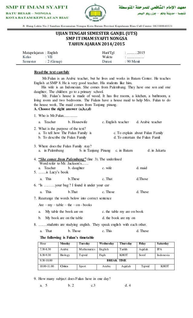 Rahasia Lulus Nilai Sempurna dengan Latihan Soal UTS Bahasa Inggris Kelas 9 Semester 1 Doc Rahasia Lulus Nilai Sempurna dengan Latihan Soal UTS Bahasa Inggris Kelas 9 Semester 1 Doc