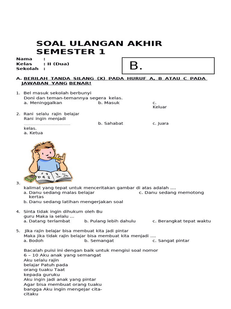 Rahasia Nilai Sempurna dengan Latihan Soal UAS Bahasa Indonesia Kelas 2 Semester 1