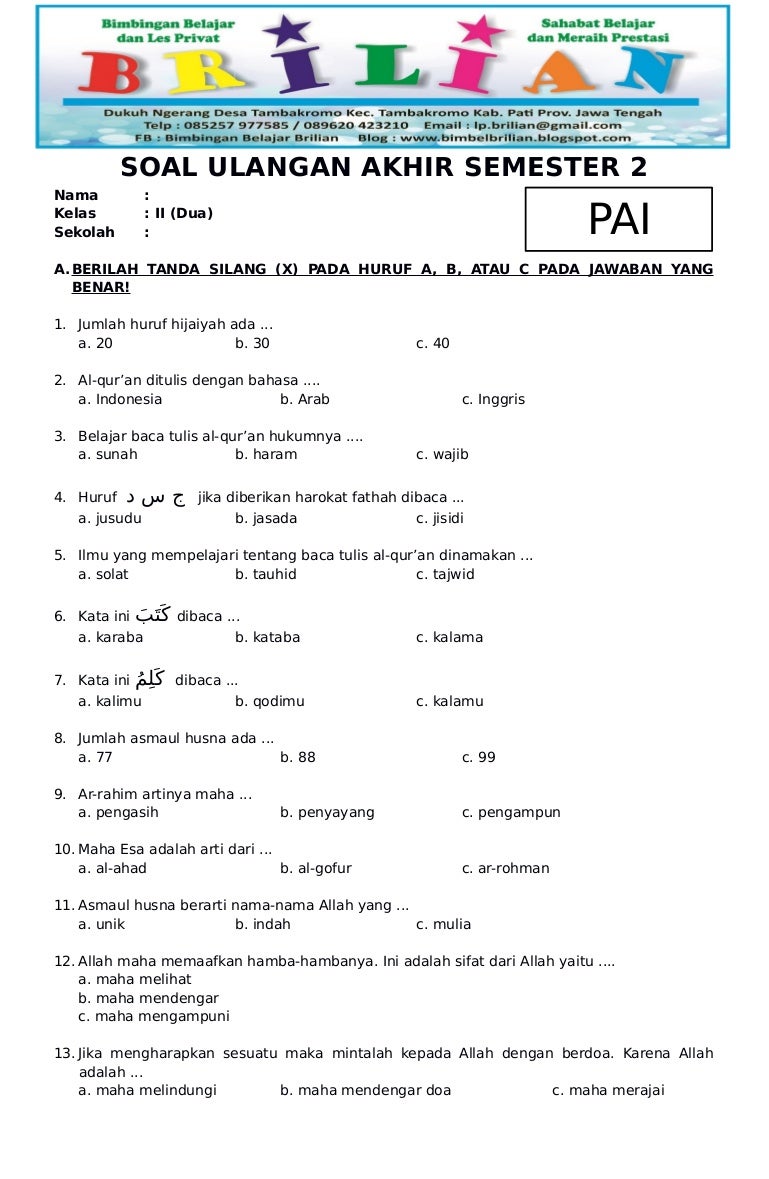 Rahasia Nilai Sempurna dengan Latihan Soal UAS Bahasa Indonesia Kelas 2 SD Semester 2