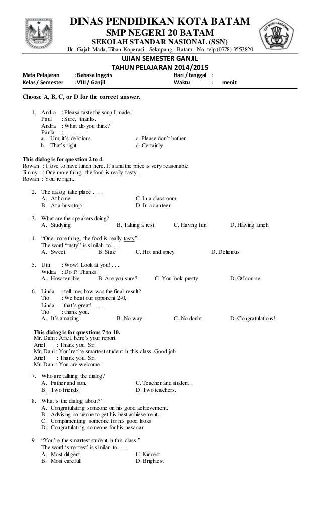 Rahasia Nilai Sempurna dengan Latihan Soal UTS Bahasa Inggris Kelas 8 Semester 1 Terbaru