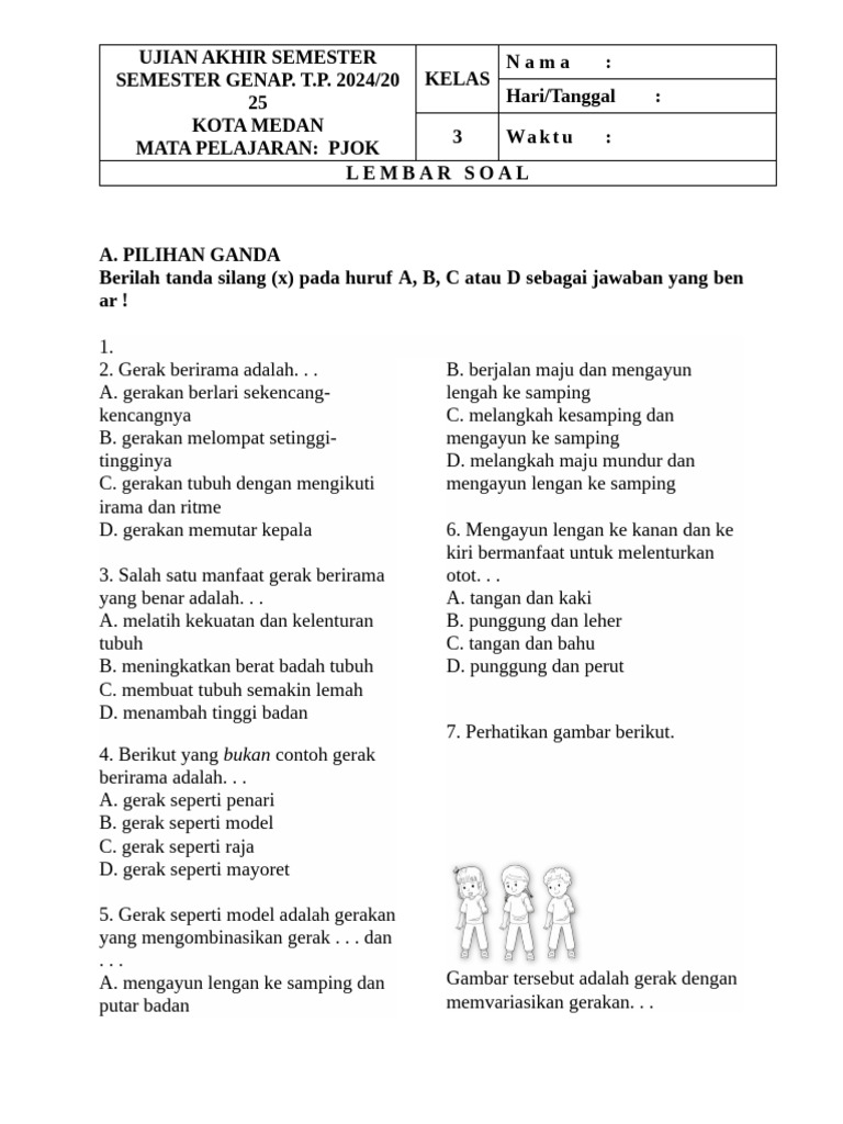 Rahasia Skor Tinggi Kerjakan Soal PJOK Kelas 3 Semester 2 Kurikulum 2013 Ini