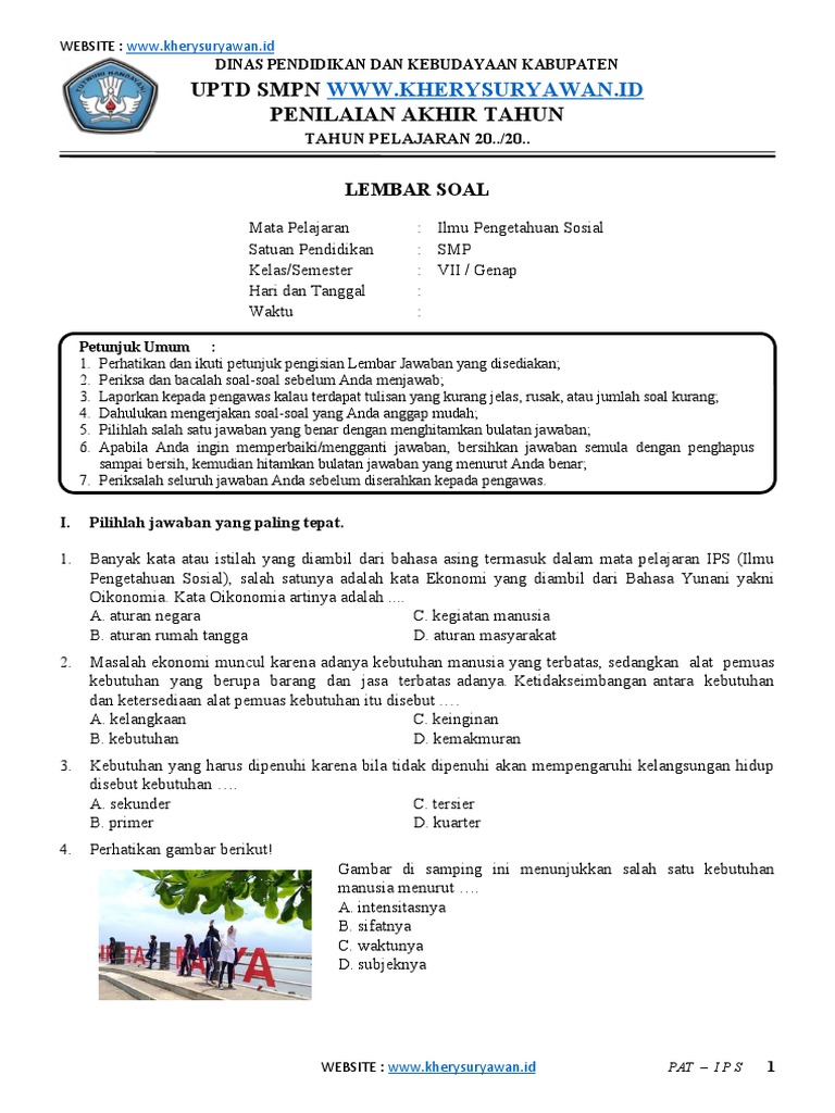 Rahasia Skor Tinggi dengan Latihan Soal Uraian IPS Kelas 7 Bab 1 K 13 Terbaru