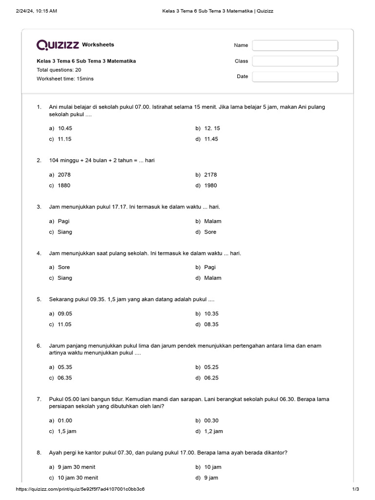 Ternyata Ini Rahasia Cepat Jawab Soal Matematika Tema 6 Kelas 3 yang Jarang Diketahui